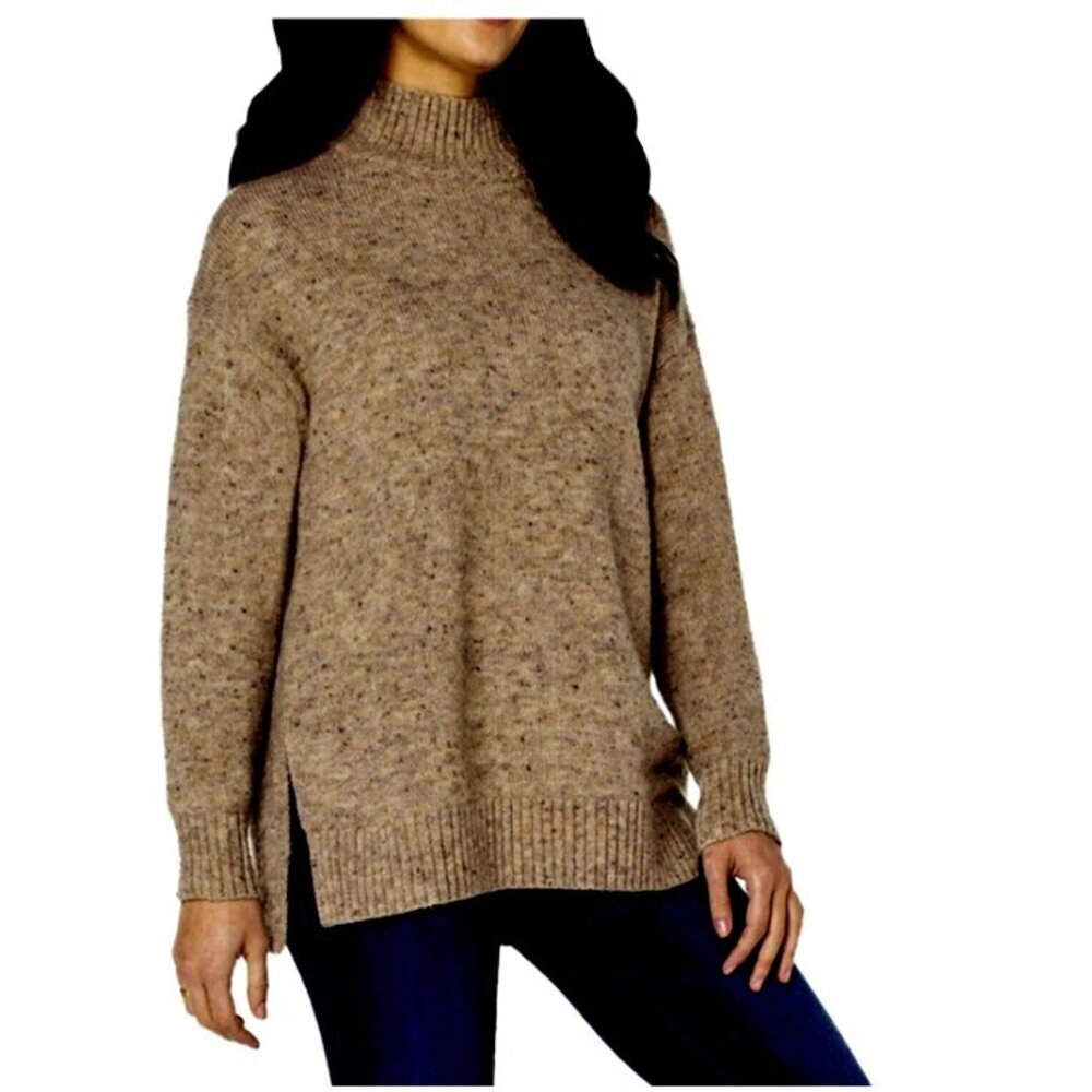Well Worn New Mock Neck Knit Nep Yarn Sweater Brown XXL